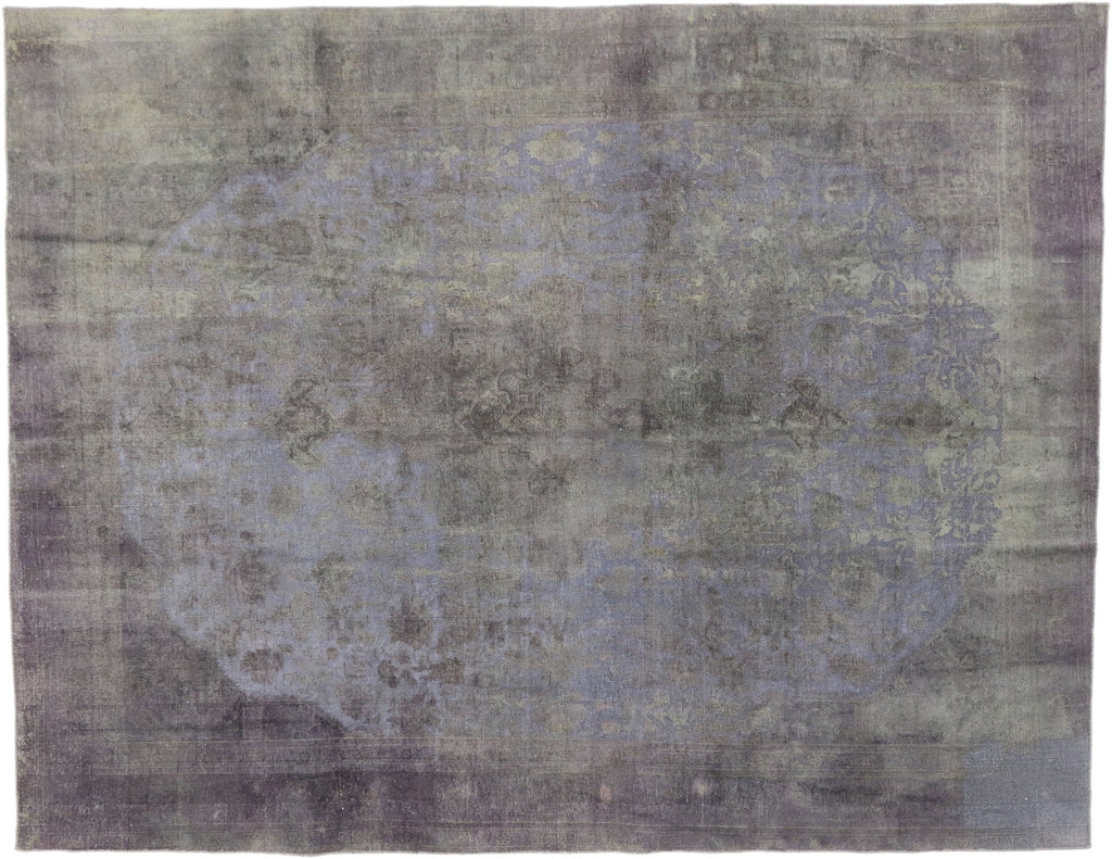 9 x 12 Vintage Distressed Overdyed Rug 60773