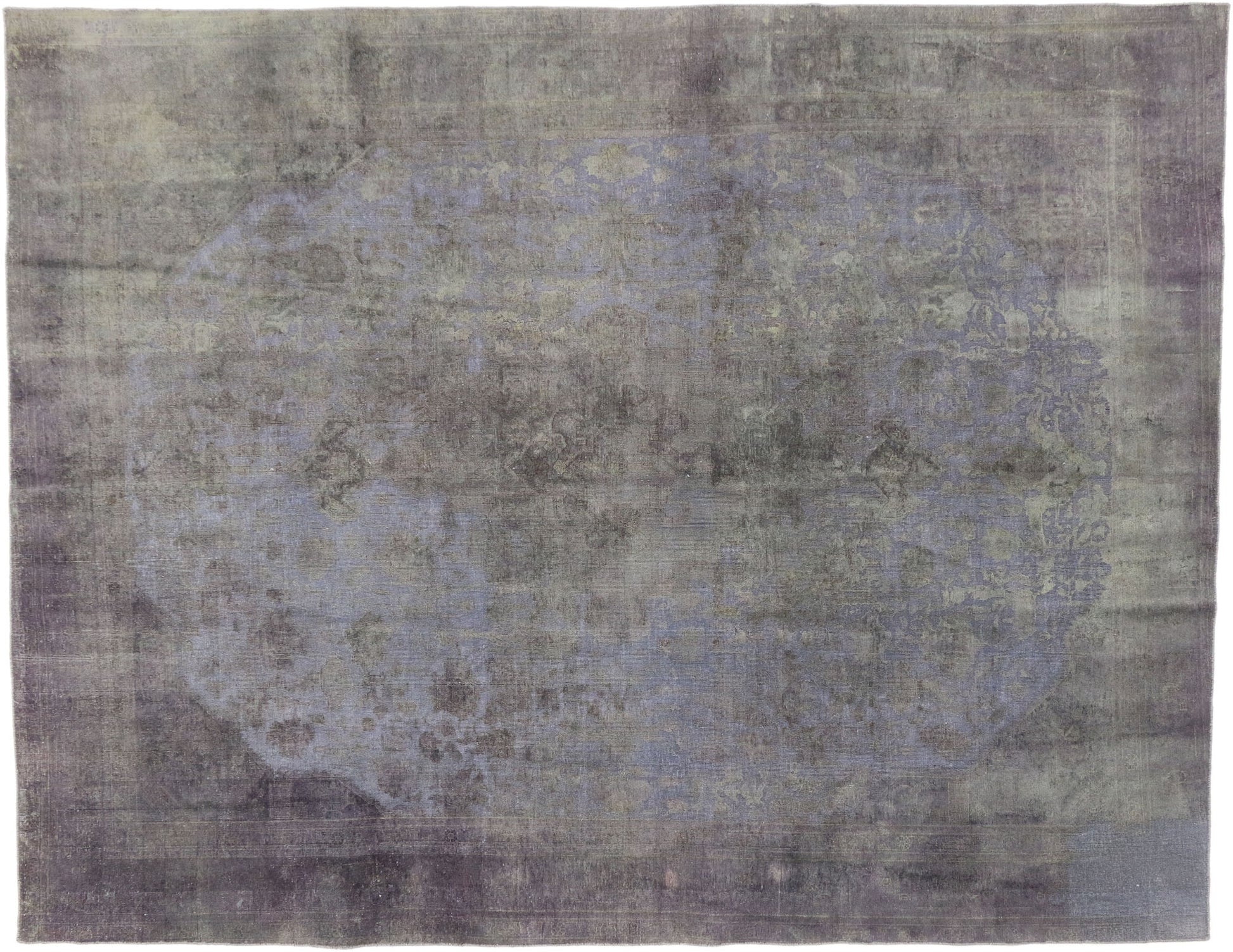 9 x 12 Vintage Distressed Overdyed Rug 60773