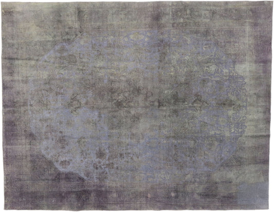 9 x 12 Vintage Distressed Overdyed Rug 60773