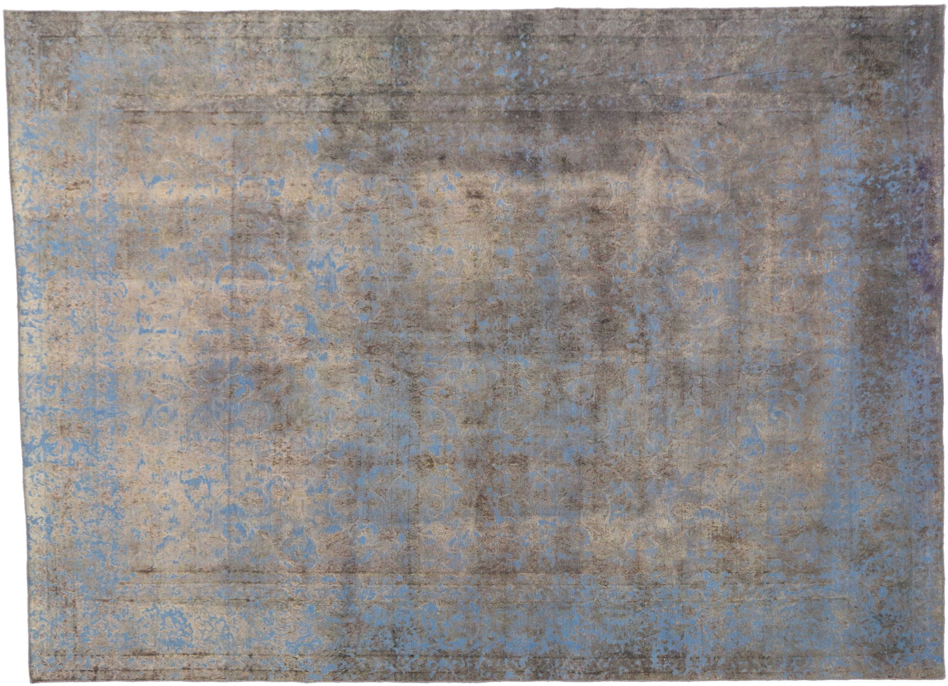 9 x 12 Vintage Distressed Overdyed Rug 60781