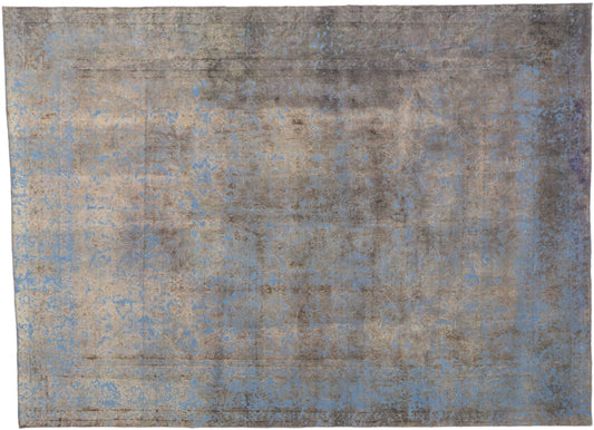 9 x 12 Vintage Distressed Overdyed Rug 60781