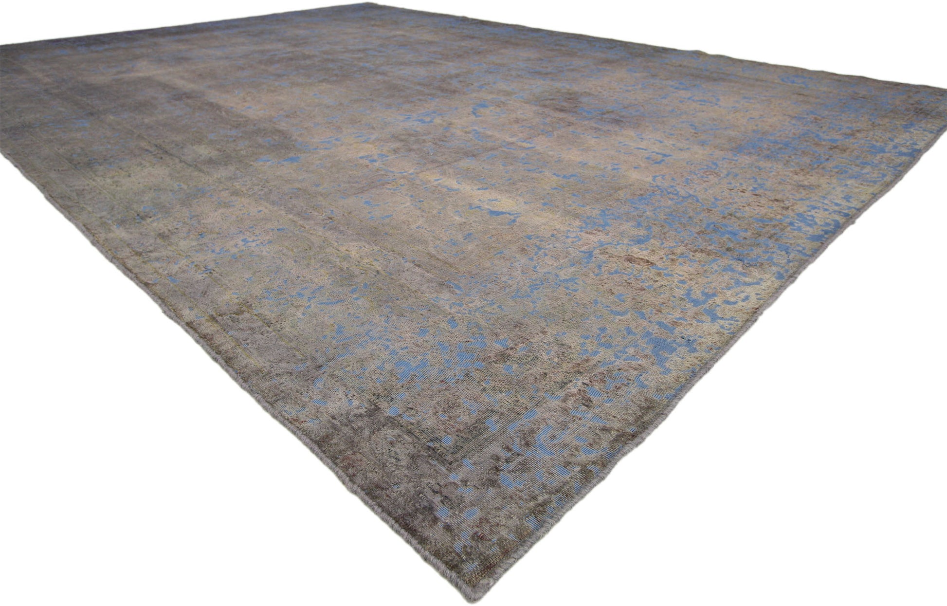 9 x 12 Vintage Distressed Overdyed Rug 60781