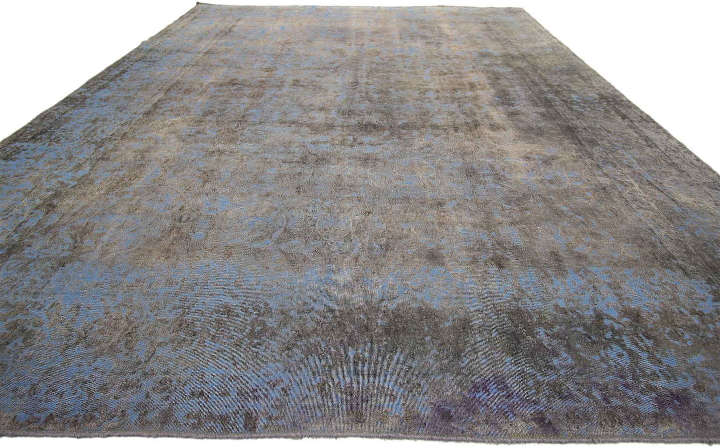 9 x 12 Vintage Distressed Overdyed Rug 60781