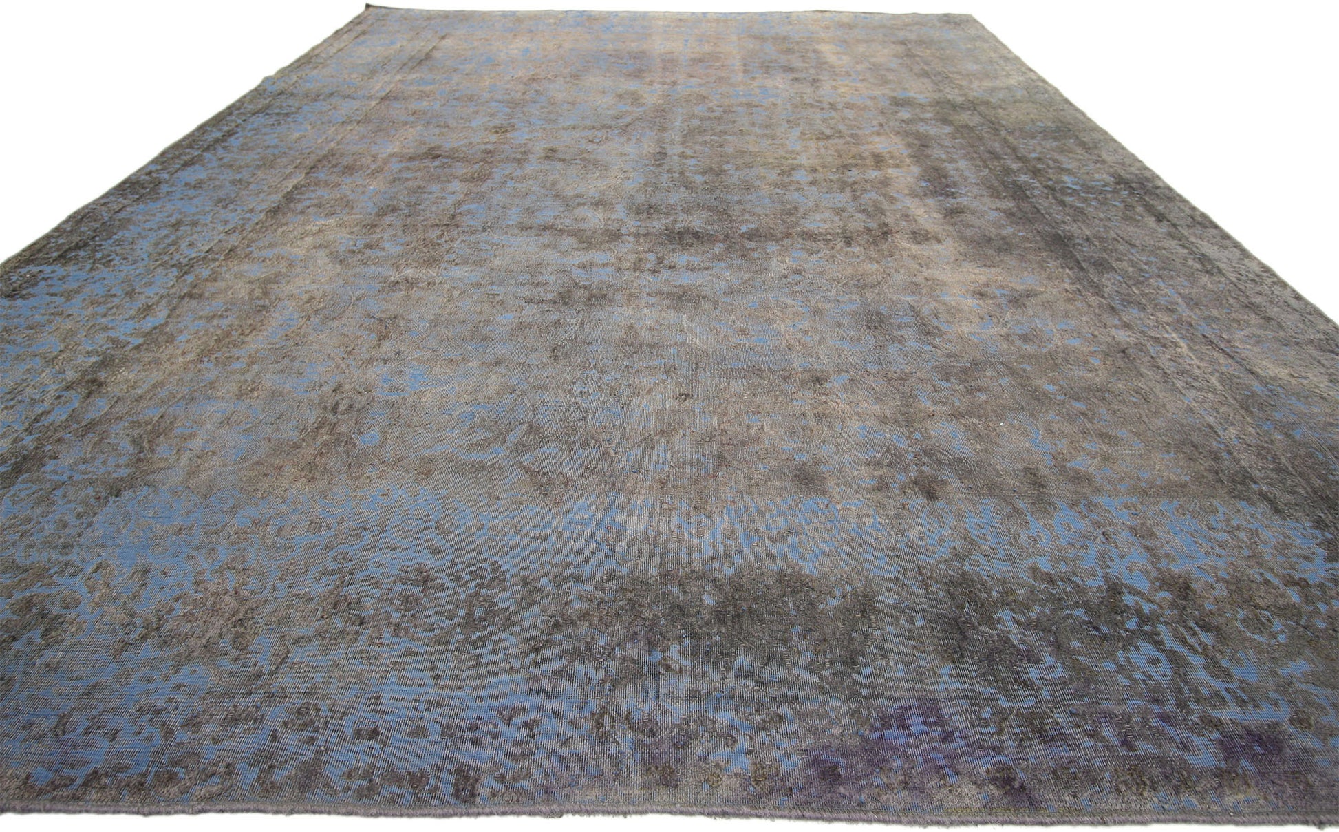 9 x 12 Vintage Distressed Overdyed Rug 60781