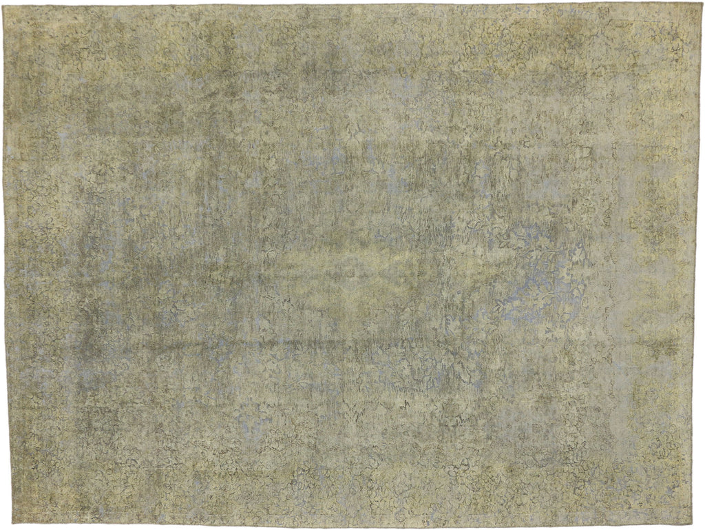 10 x 13 Vintage Distressed Overdyed Rug 60785