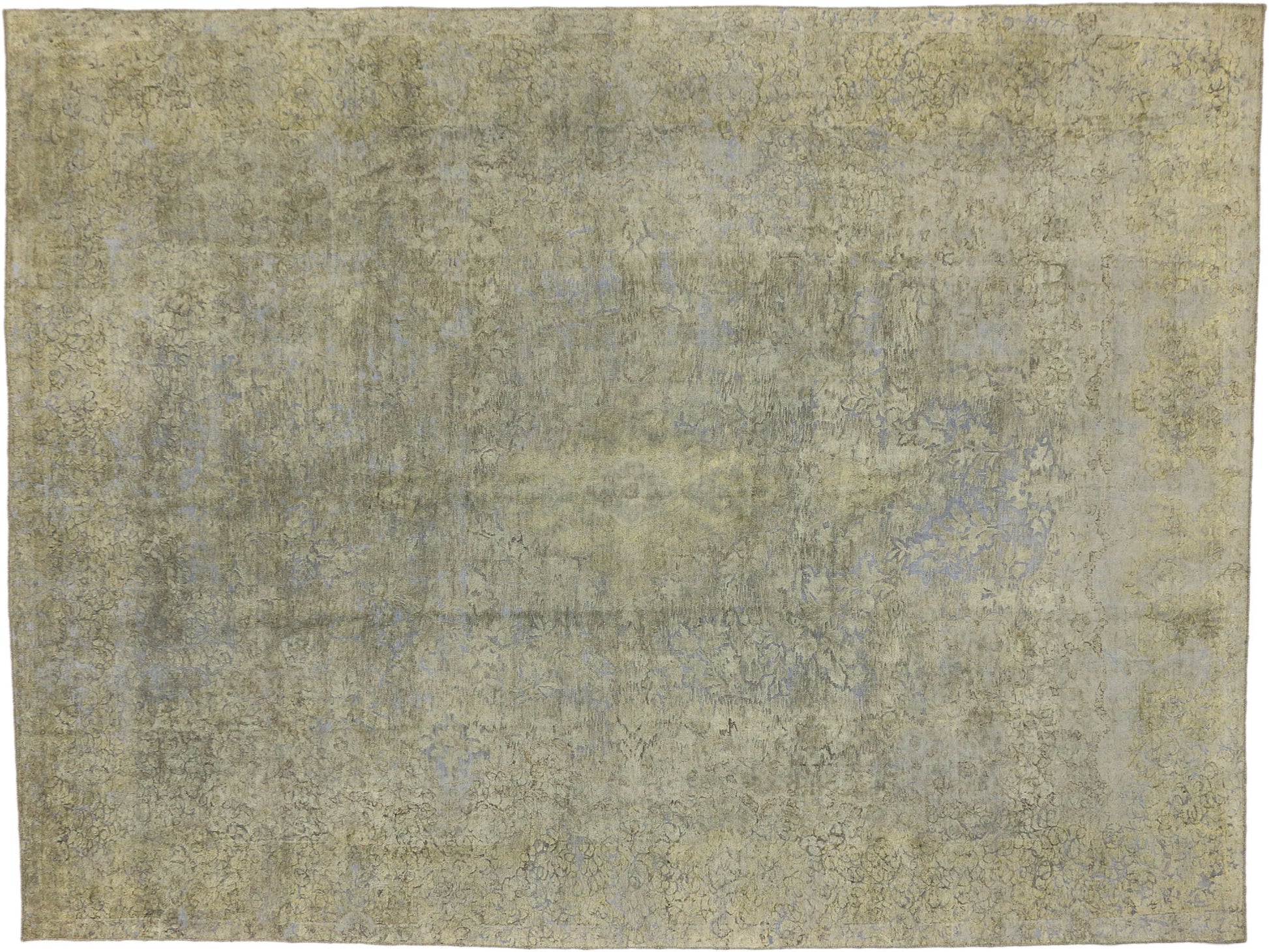 10 x 13 Vintage Distressed Overdyed Rug 60785