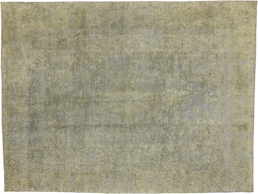 10 x 13 Vintage Distressed Overdyed Rug 60785