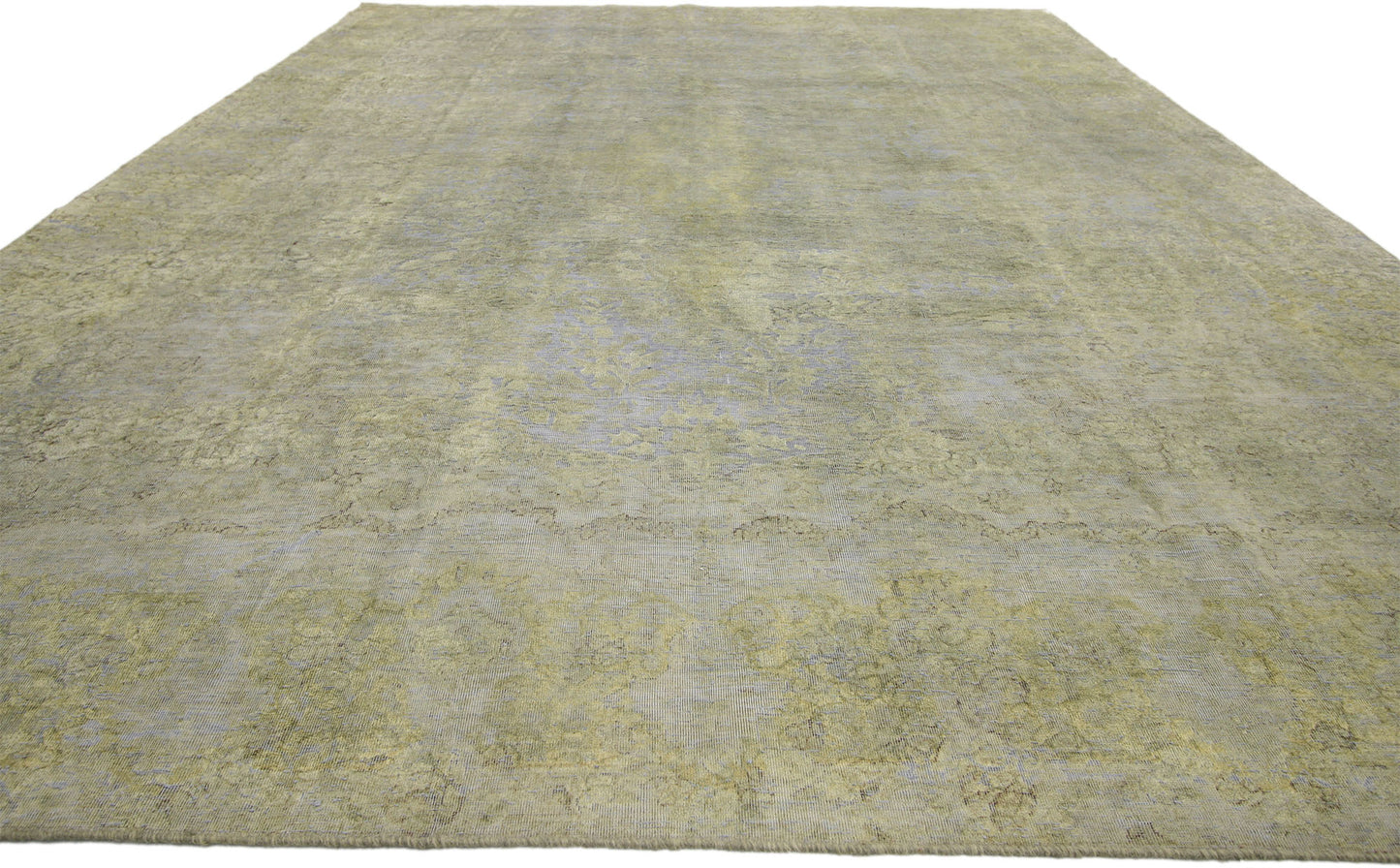 10 x 13 Vintage Distressed Overdyed Rug 60785