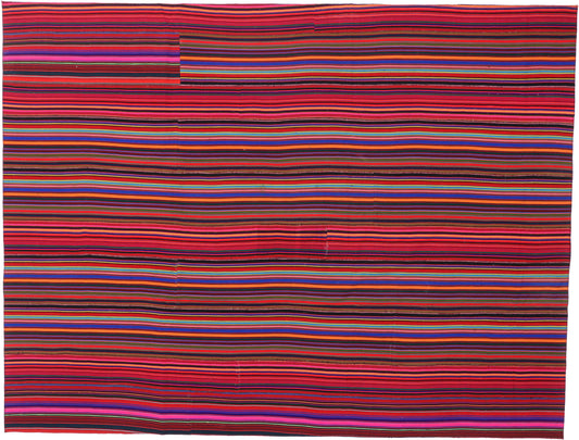 10 x 13 Vintage Turkish Striped Kilim Rug 60790