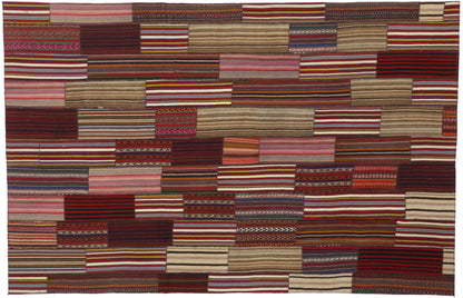 7 x 11 Vintage Turkish Striped Kilim Rug 60792
