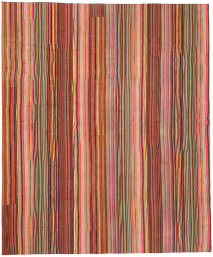 13 x 15 Vintage Turkish Striped Kilim Rug 60794