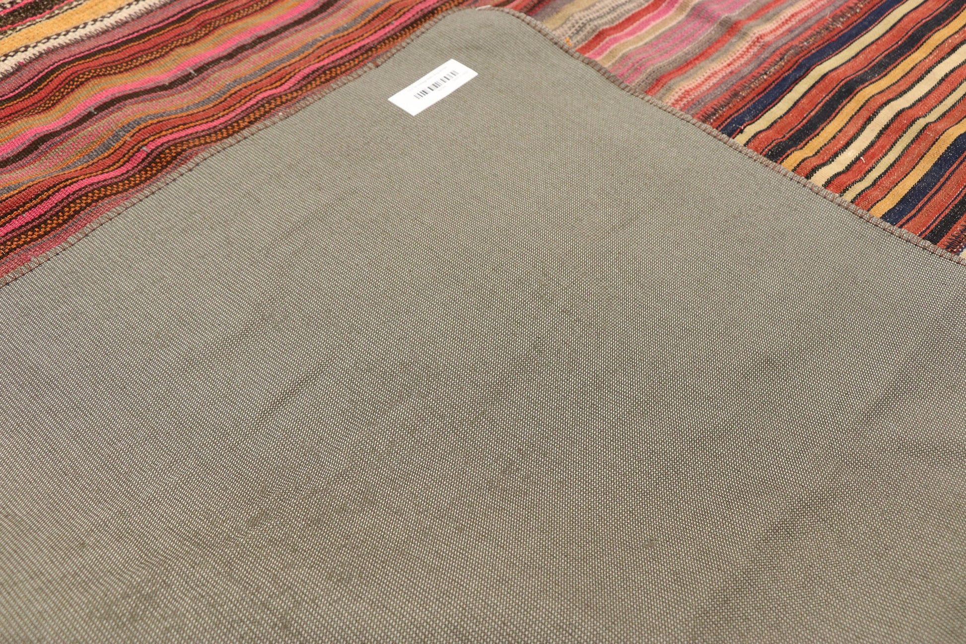 13 x 15 Vintage Turkish Striped Kilim Rug 60794