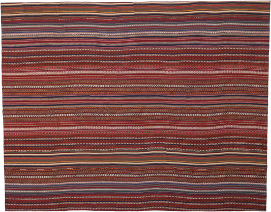 12 x 15 Vintage Turkish Striped Kilim Rug 60796