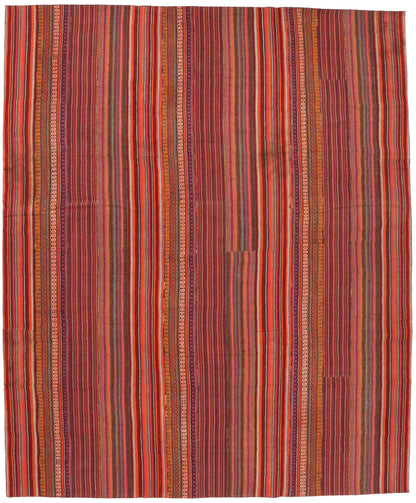 12 x 14 Vintage Turkish Striped Kilim Rug 60806