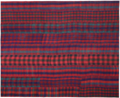 13 x 16 Vintage Kilim Tartan Plaid Rug 60815