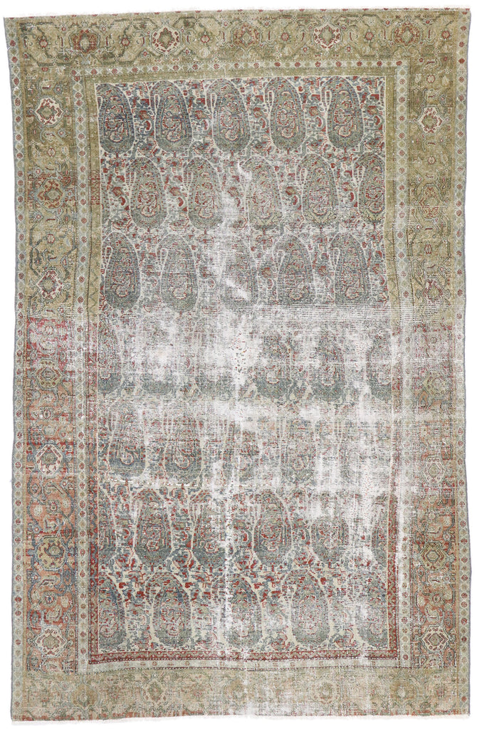 4 x 6 Antique Persian Senneh Boteh Rug 60818