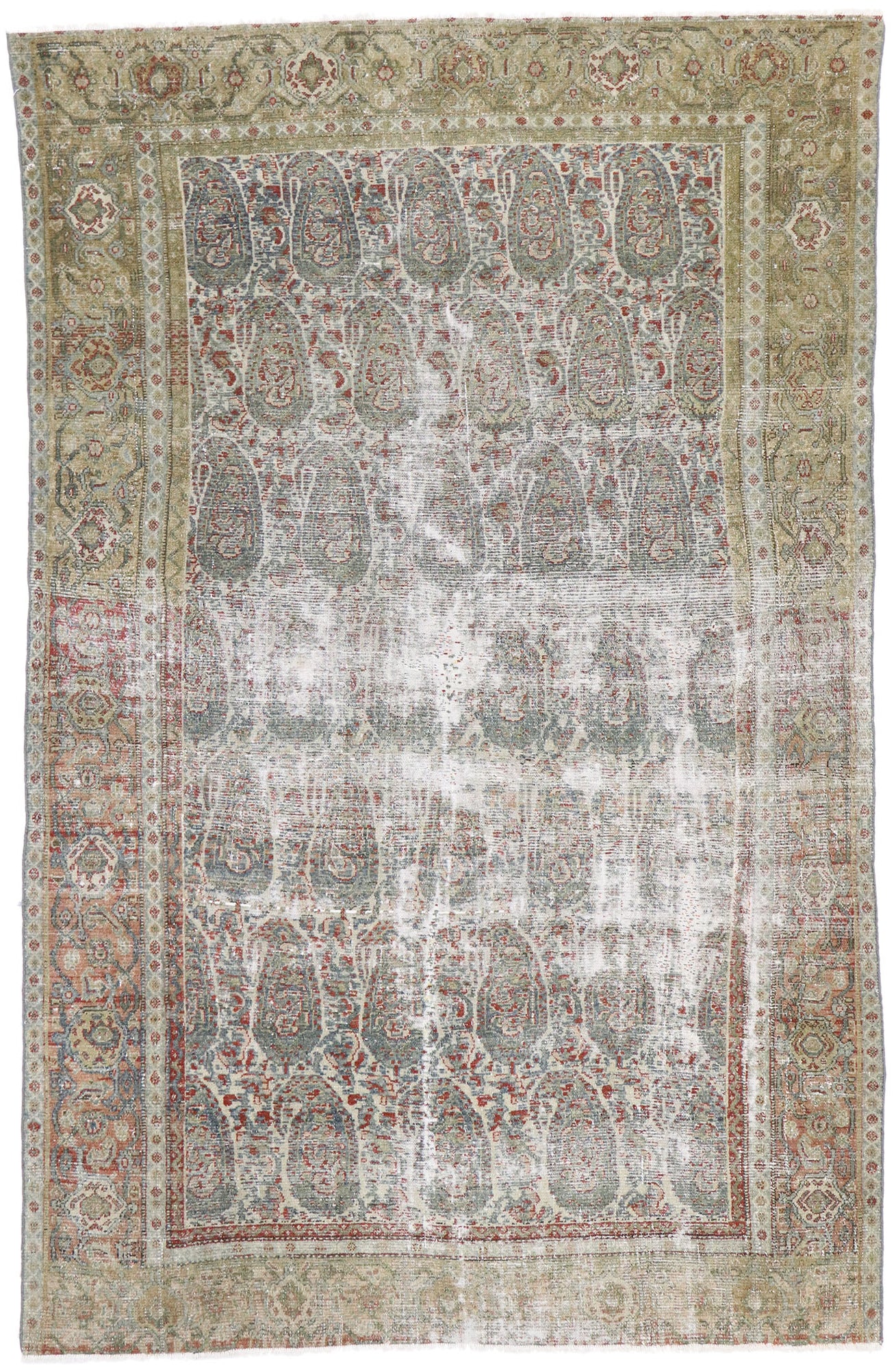 4 x 6 Antique Persian Senneh Boteh Rug 60818