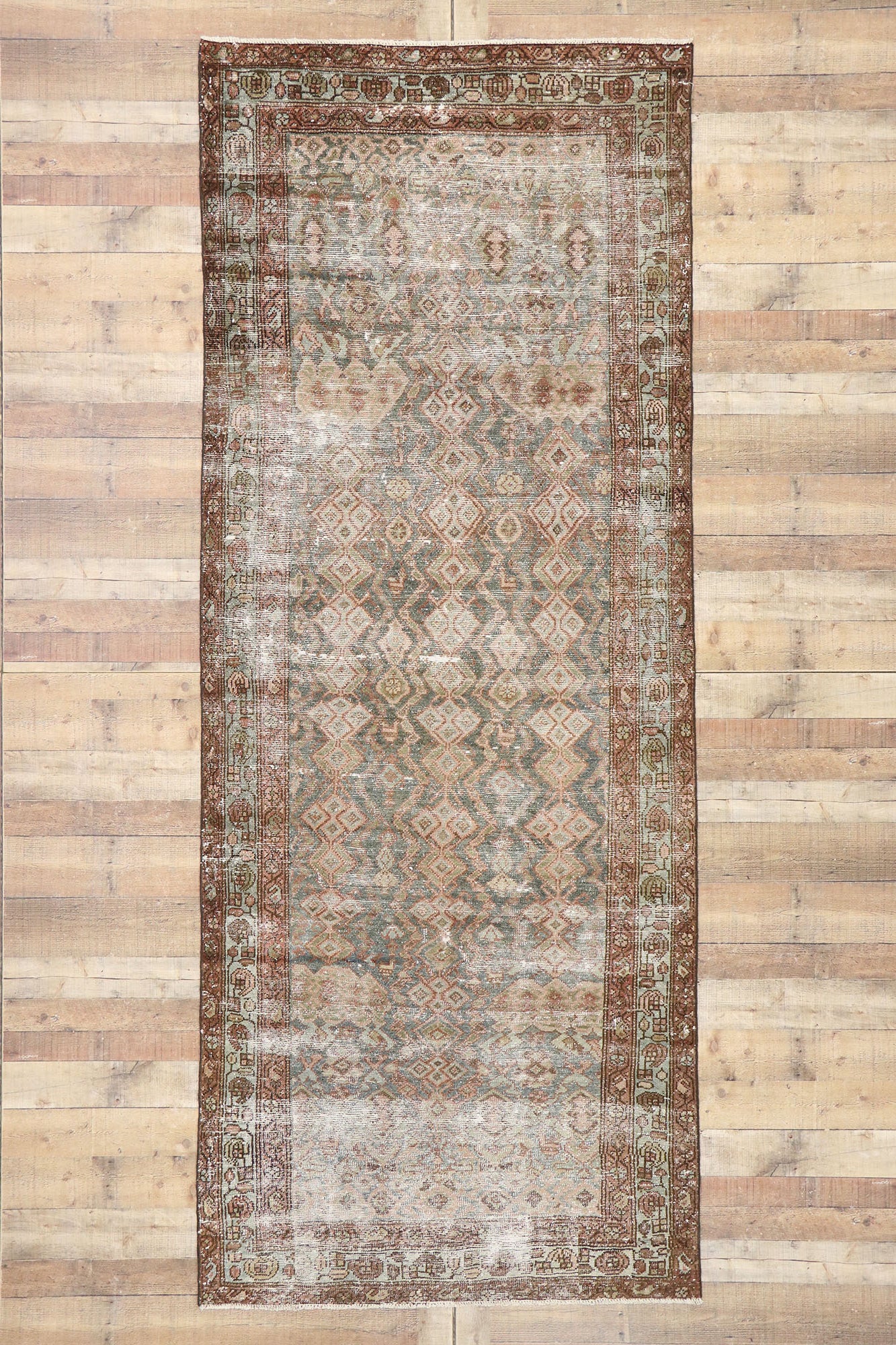 4 x 11 Antique Persian Hamadan Rug 60823
