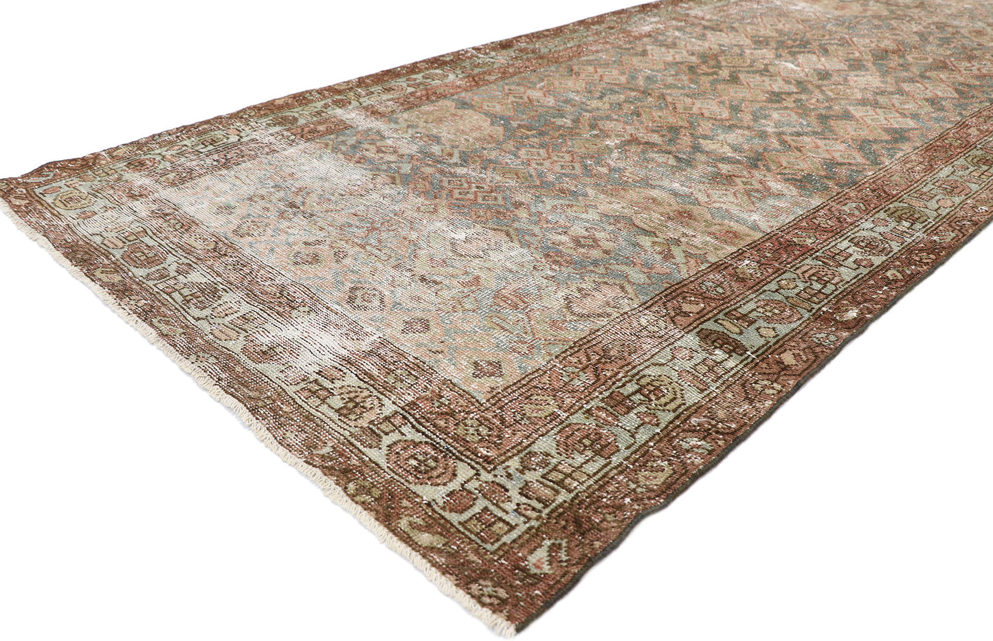 4 x 11 Antique Persian Hamadan Rug 60823