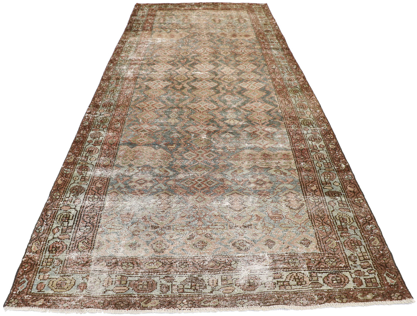 4 x 11 Antique Persian Hamadan Rug 60823