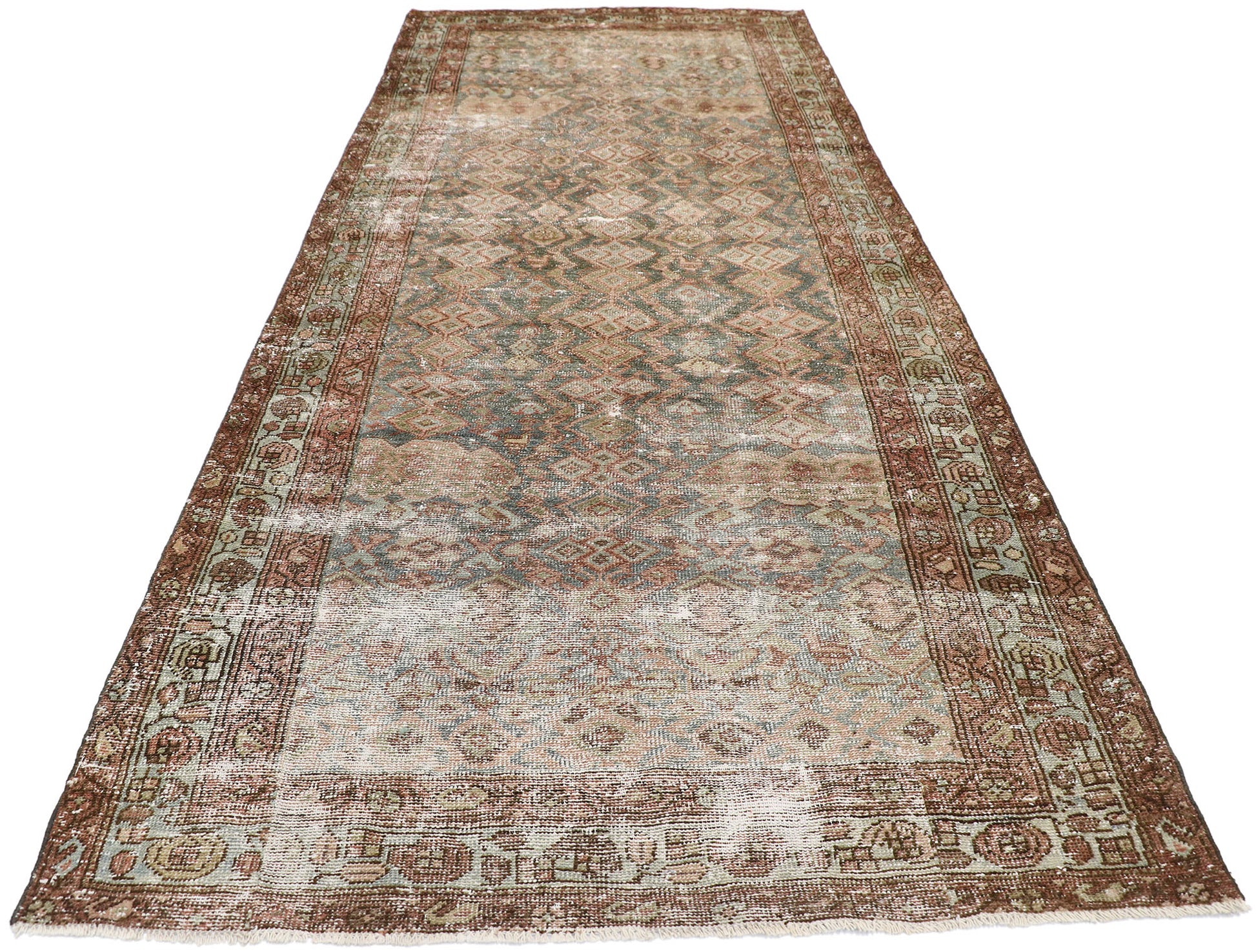 4 x 11 Antique Persian Hamadan Rug 60823