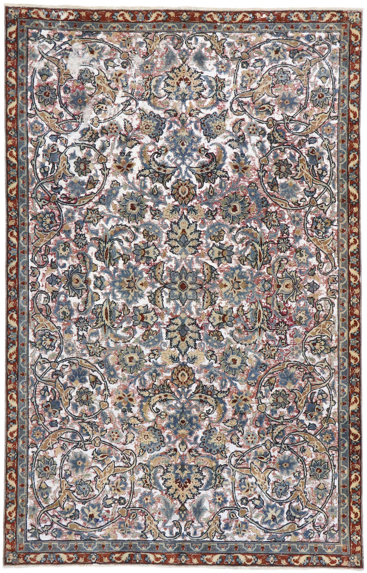 6 x 9 Antique Persian Tabriz Rug 60824