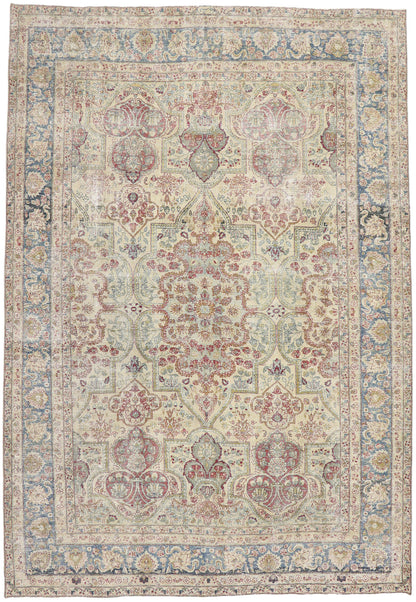 10 x 15 Antique Persian Yazd Rug 60841