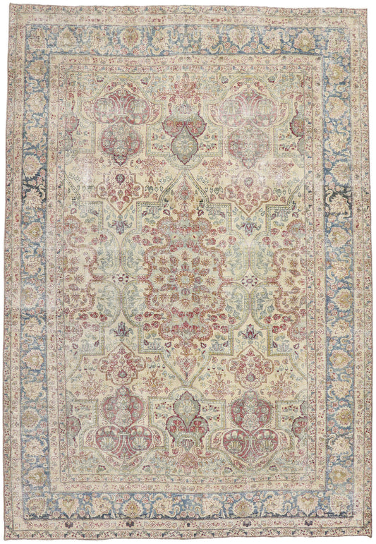 10 x 15 Antique Persian Yazd Rug 60841