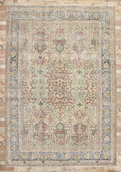 10 x 15 Antique Persian Yazd Rug 60841