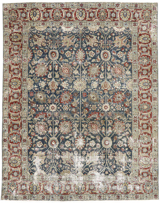 9 x 11 Antique Persian Tabriz Rug 60842