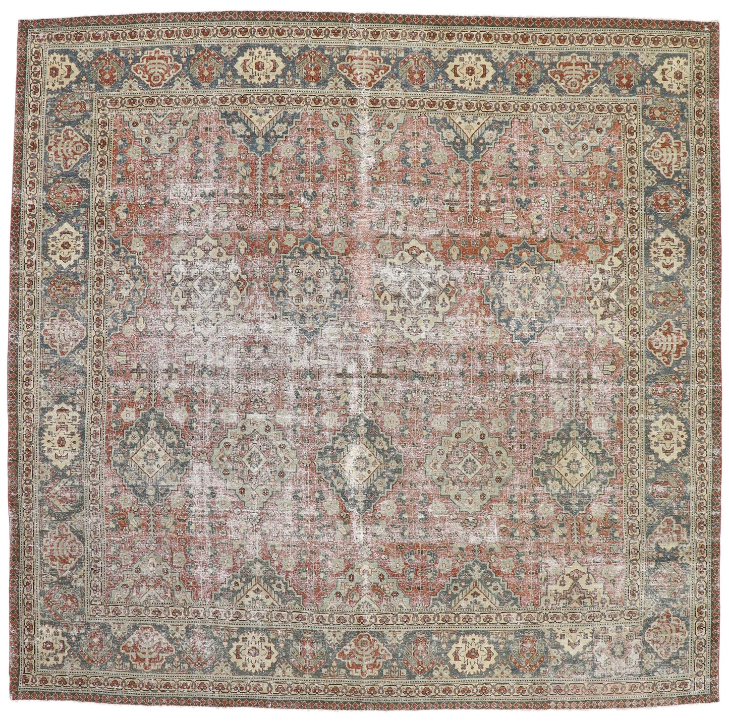 11 x 11 Antique Persian Tabriz Rug 60847