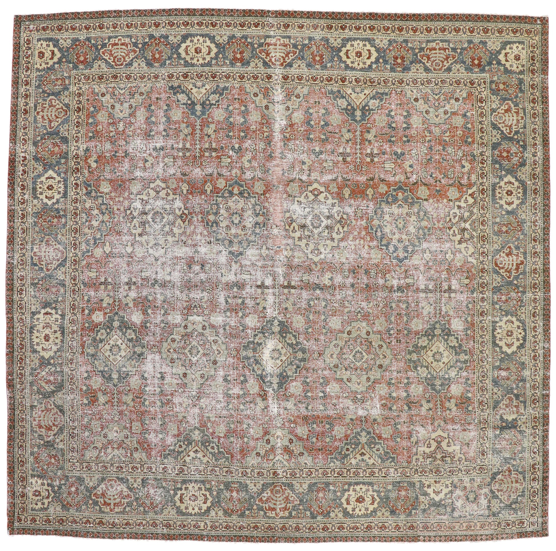 11 x 11 Antique Persian Tabriz Rug 60847