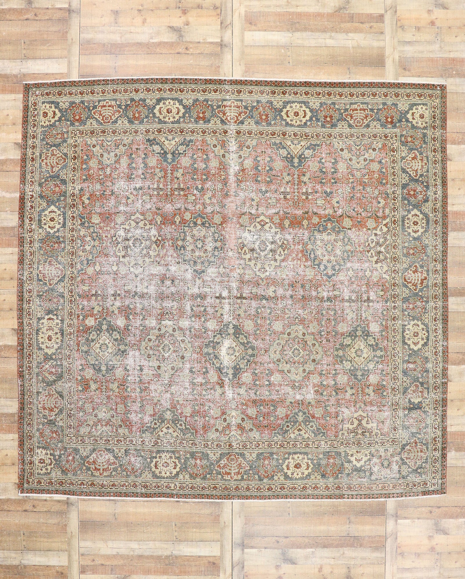 11 x 11 Antique Persian Tabriz Rug 60847