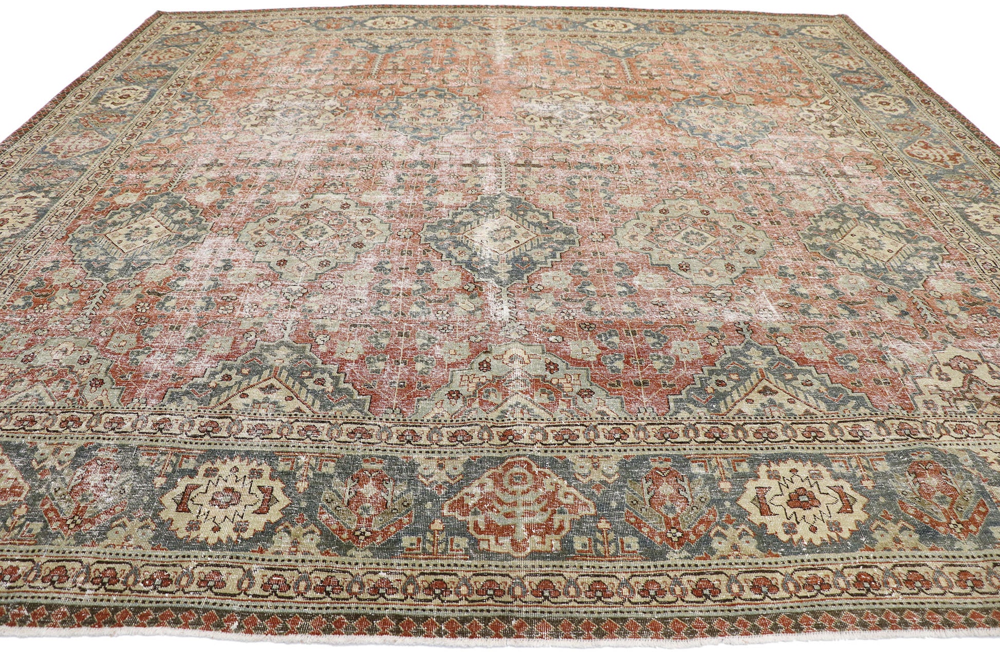 11 x 11 Antique Persian Tabriz Rug 60847