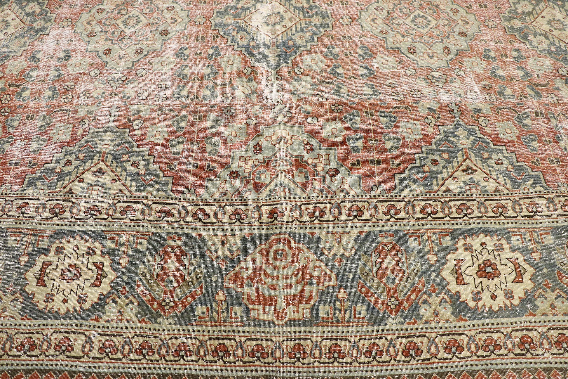 11 x 11 Antique Persian Tabriz Rug 60847