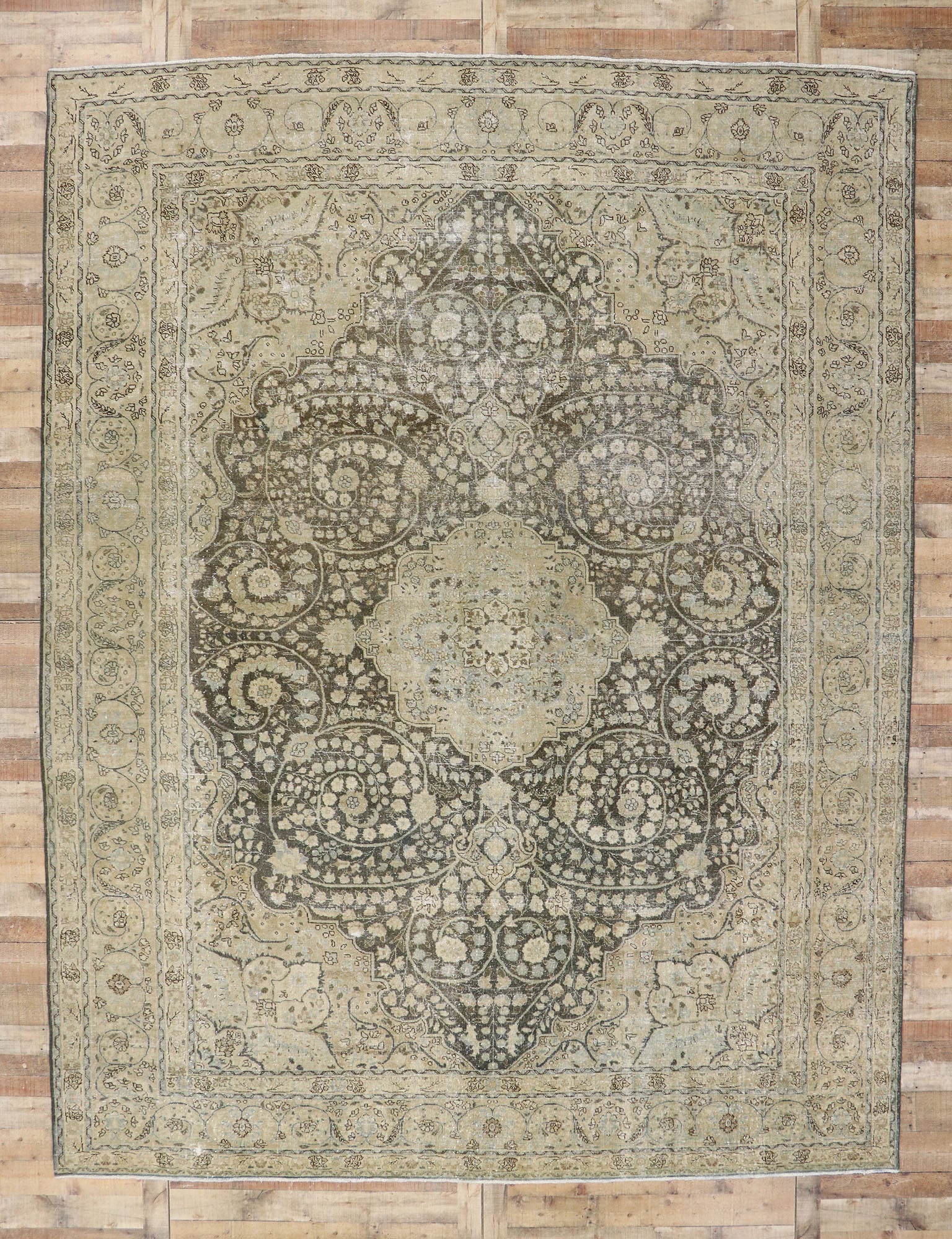 11 x 14 Antique Persian Tabriz Rug 60859