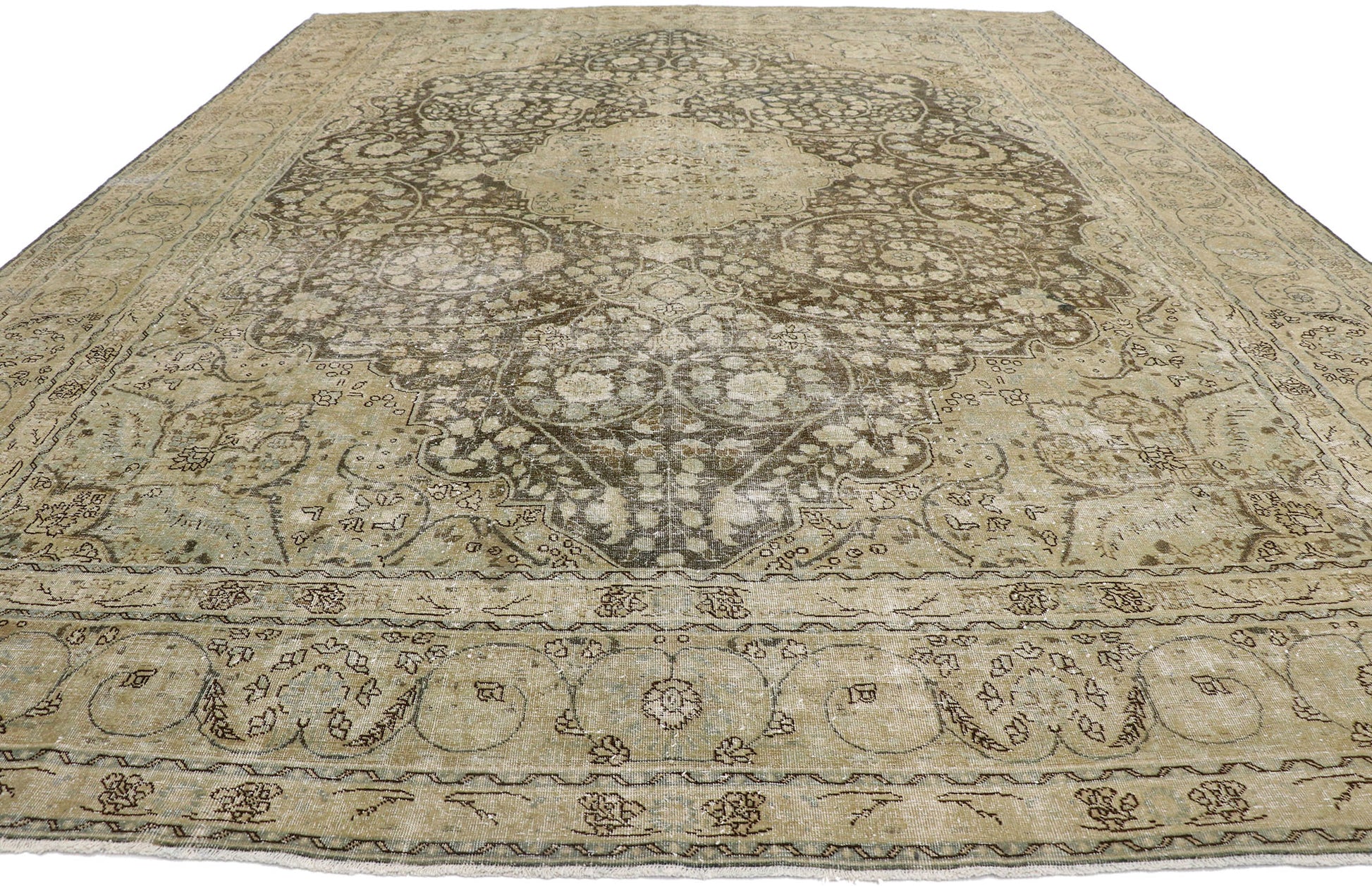 11 x 14 Antique Persian Tabriz Rug 60859