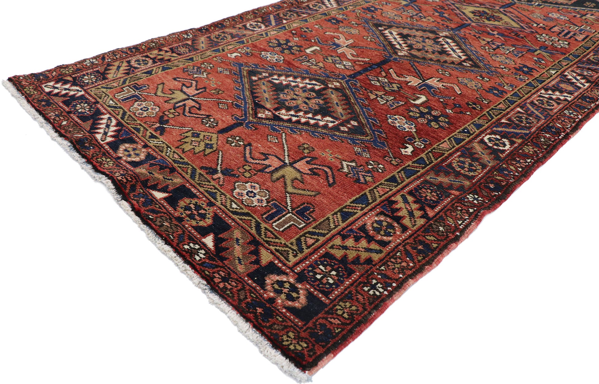 4 x 14 Vintage Persian Heriz Rug 60883