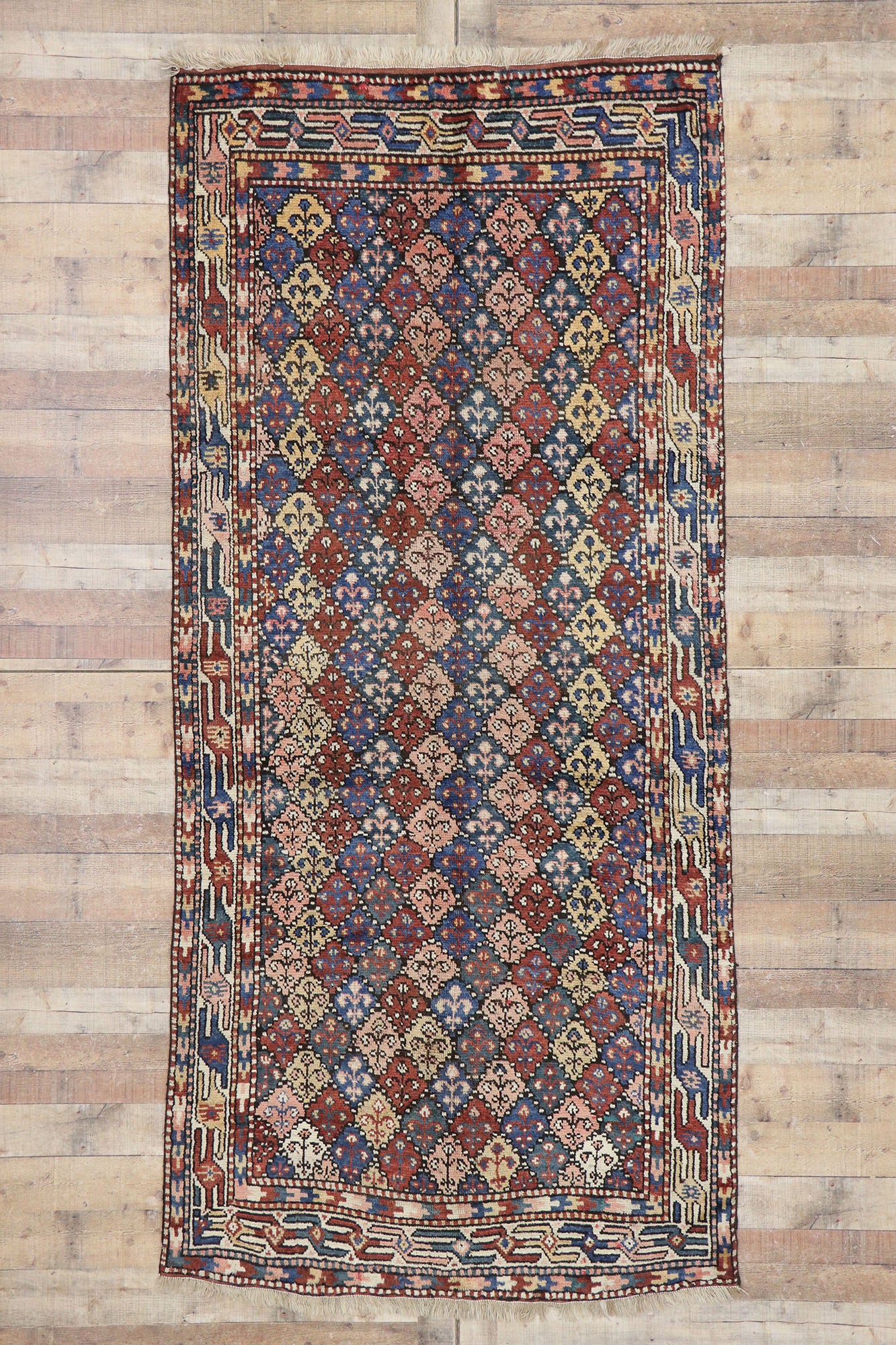 4 x 10 Antique Caucasian Azerbaijan Rug 60893