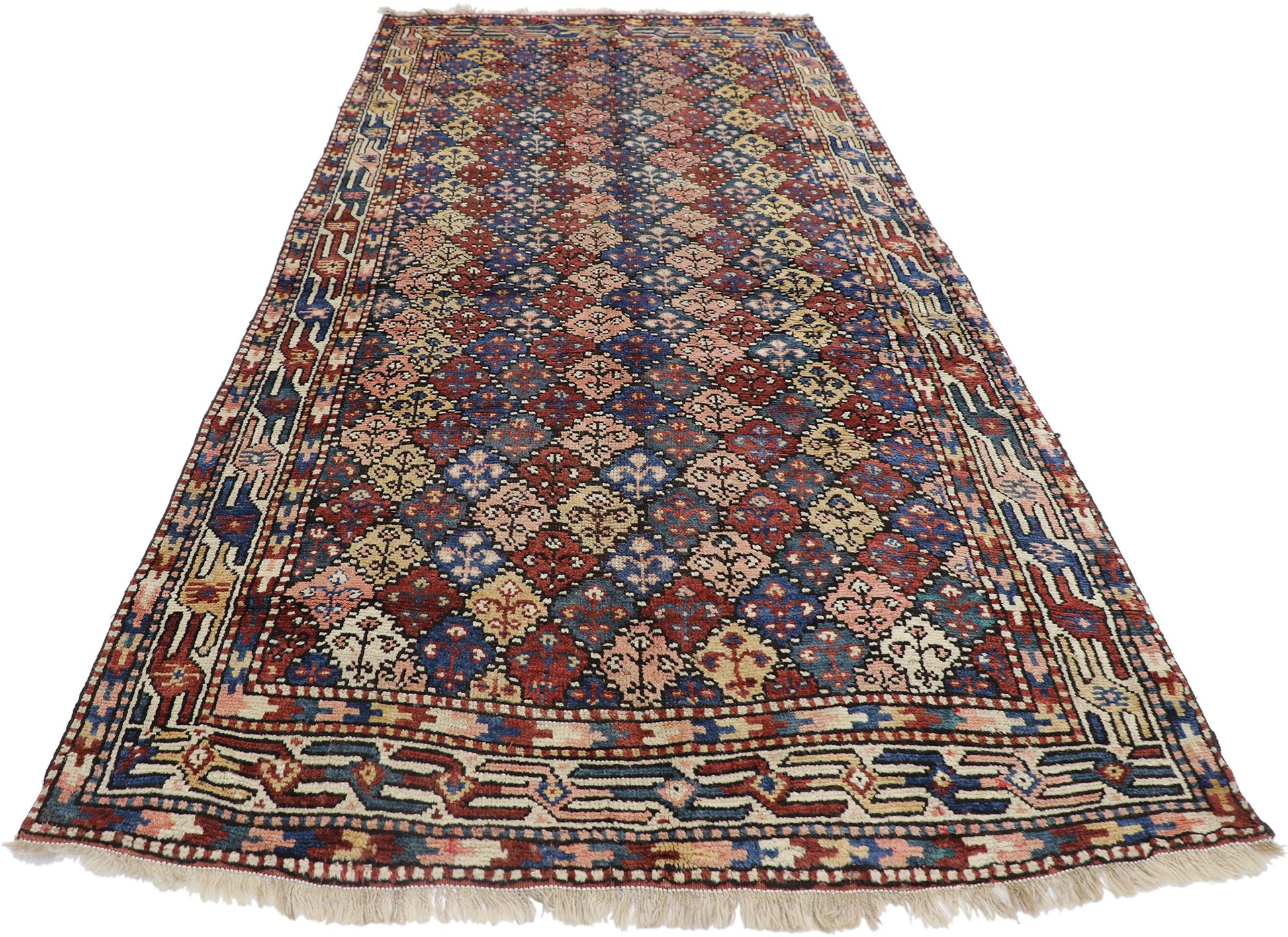 4 x 10 Antique Caucasian Azerbaijan Rug 60893