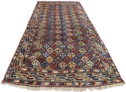 4 x 10 Antique Caucasian Azerbaijan Rug 60893