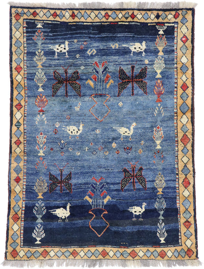 5 x 7 Vintage Persian Gabbeh Rug 60894