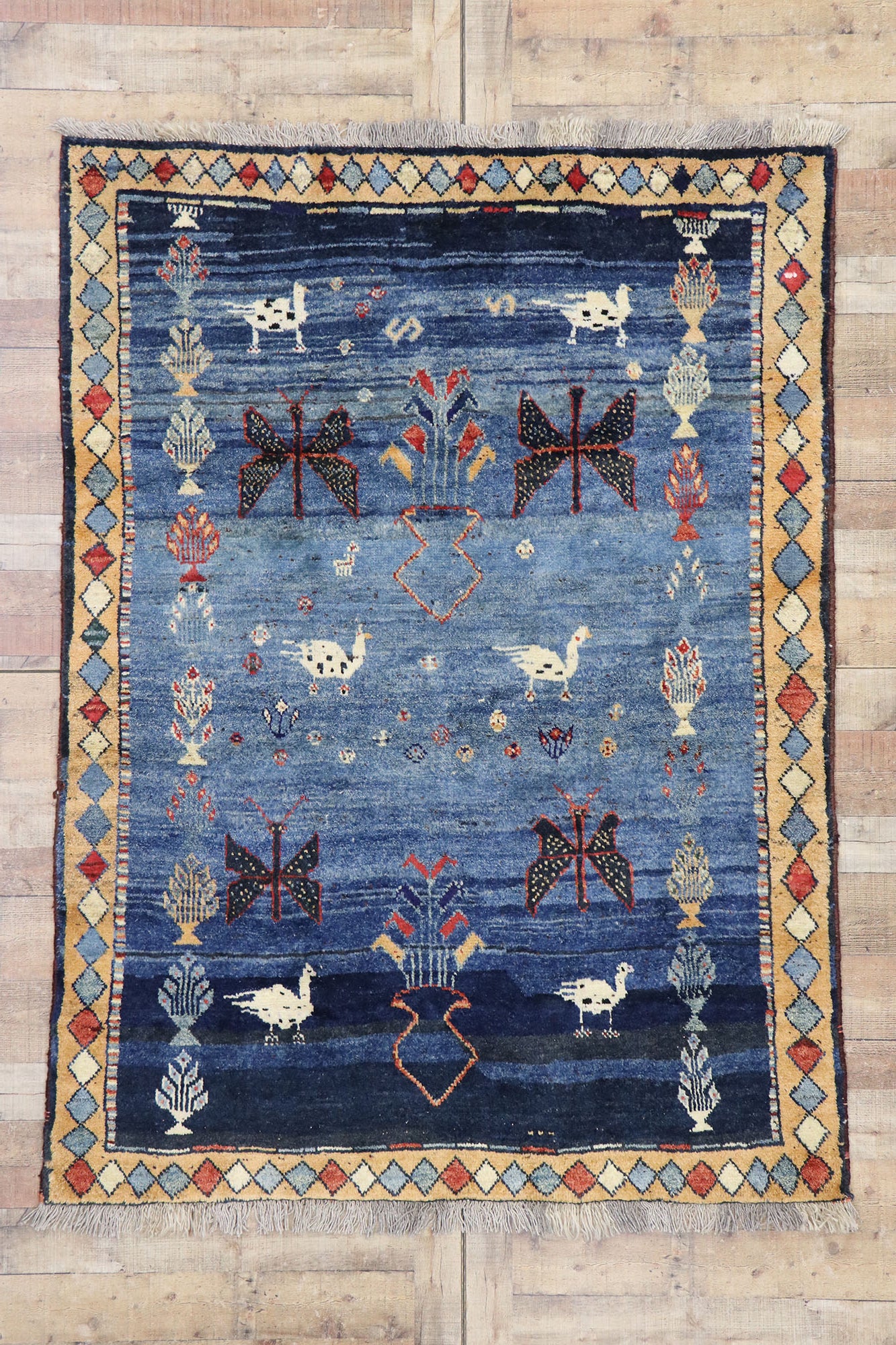 5 x 7 Vintage Persian Gabbeh Rug 60894
