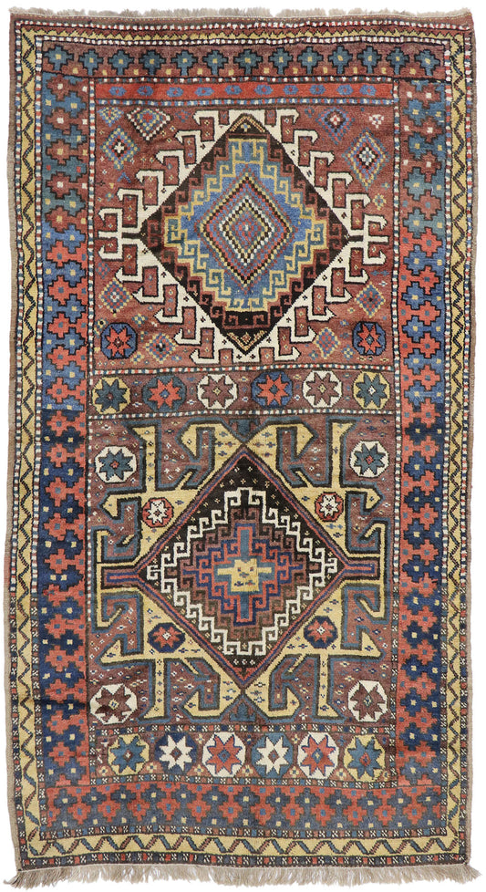 5 x 9 Antique Caucasian Azerbaijan Rug 60923