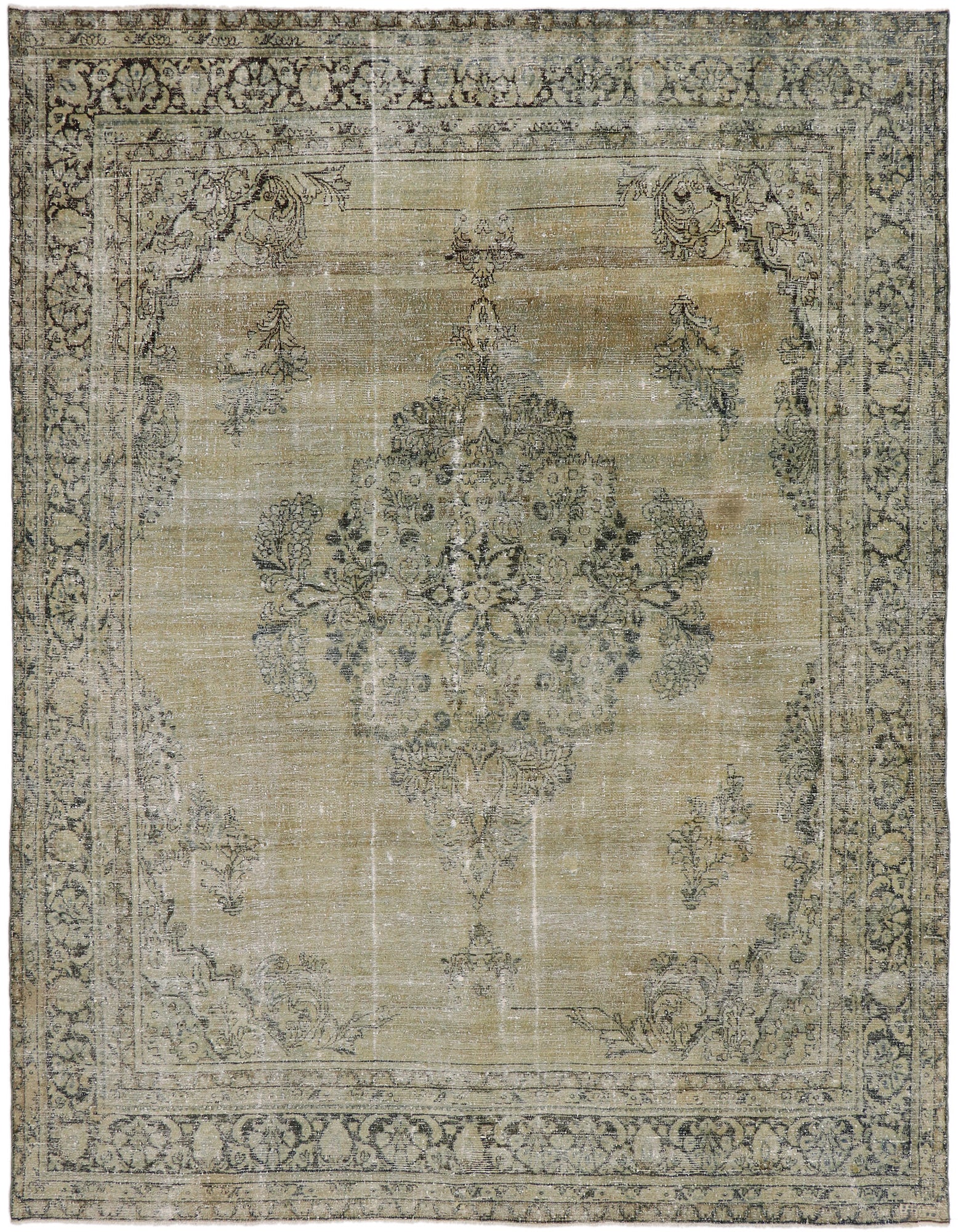 10 x 12 Distressed Antique Persian Mahal Rug 60929