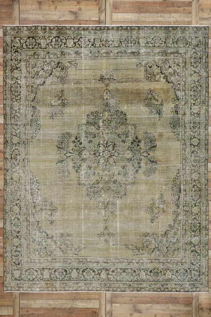 10 x 12 Distressed Antique Persian Mahal Rug 60929