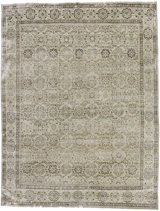 9 x 12 Distressed Antique Persian Mahal Rug 60930