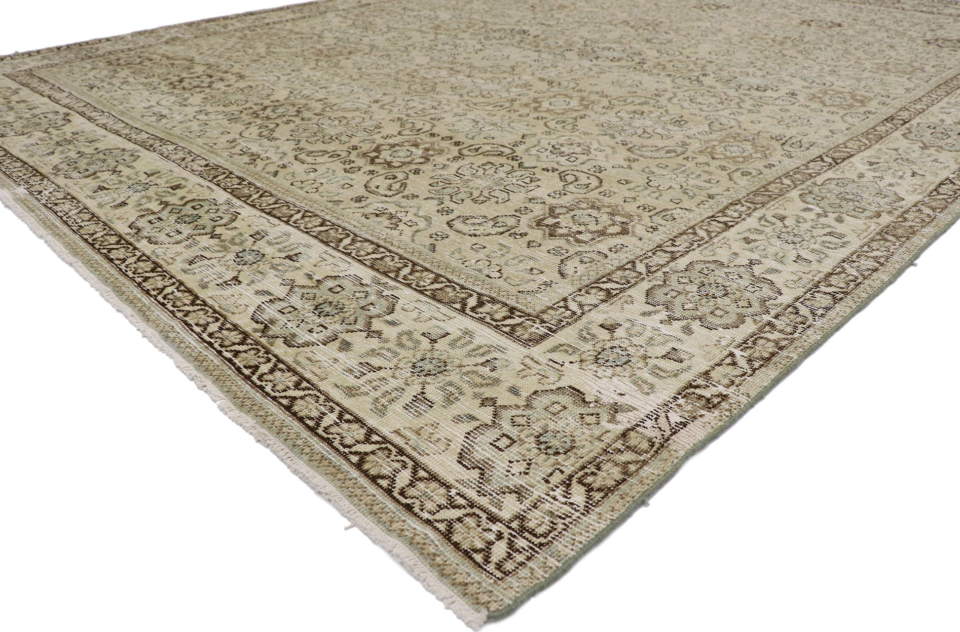 9 x 12 Distressed Antique Persian Mahal Rug 60930