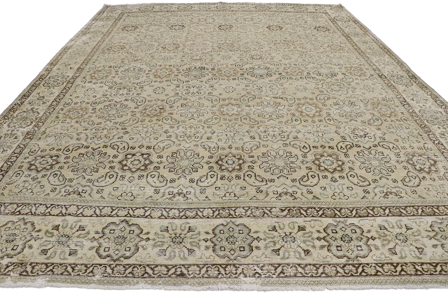 9 x 12 Distressed Antique Persian Mahal Rug 60930
