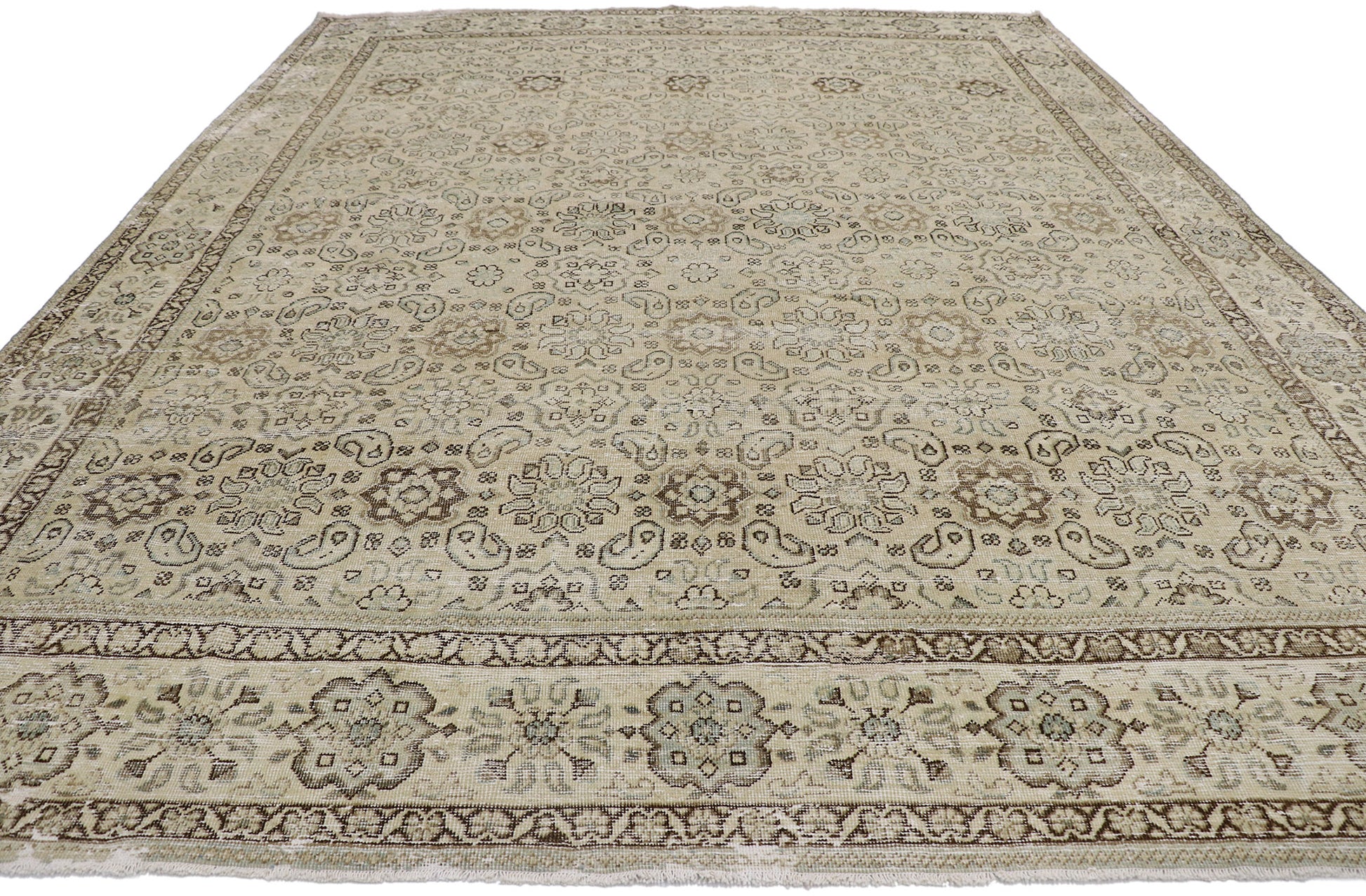 9 x 12 Distressed Antique Persian Mahal Rug 60930